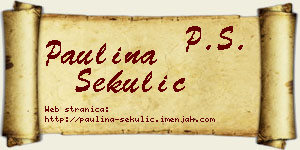 Paulina Sekulić vizit kartica